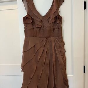 Elegant Brown Sleeveless Dress